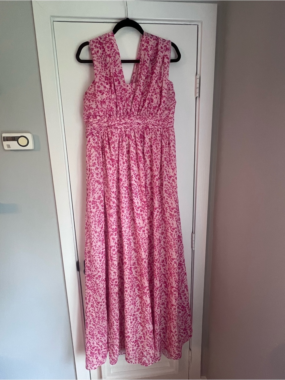 Birdy Grey Pink Floral Sleeveless V-Neck Maxi Bridesmaid Dress, XXL